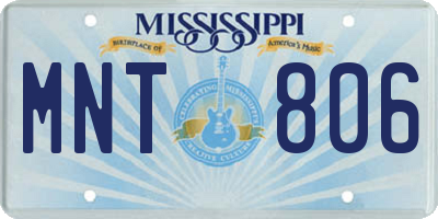 MS license plate MNT806