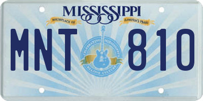 MS license plate MNT810