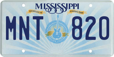 MS license plate MNT820