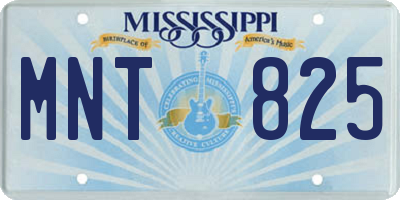 MS license plate MNT825
