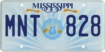 MS license plate MNT828
