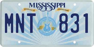 MS license plate MNT831