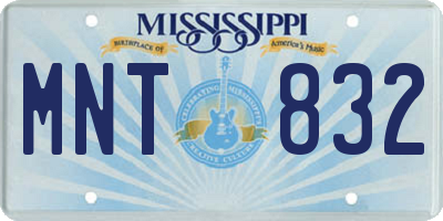MS license plate MNT832