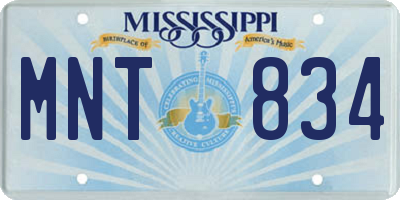 MS license plate MNT834