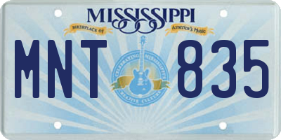 MS license plate MNT835