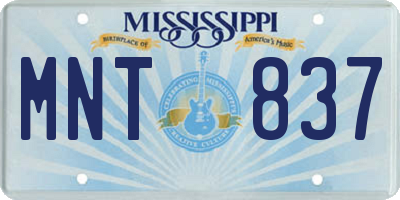 MS license plate MNT837