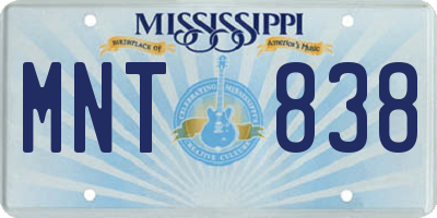 MS license plate MNT838