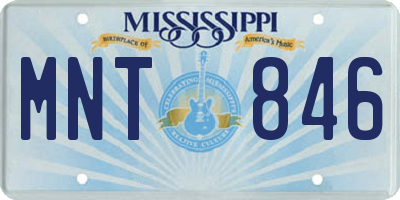 MS license plate MNT846