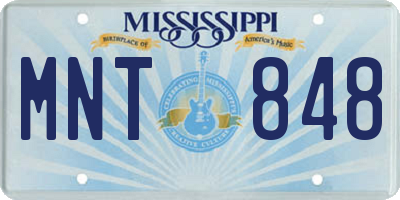 MS license plate MNT848