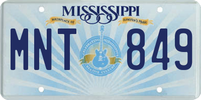 MS license plate MNT849
