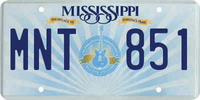 MS license plate MNT851