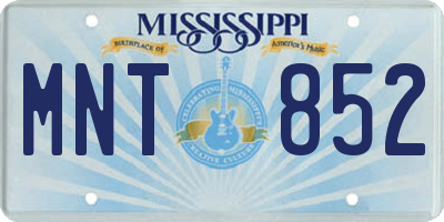 MS license plate MNT852