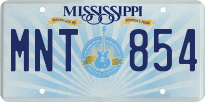 MS license plate MNT854