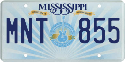 MS license plate MNT855
