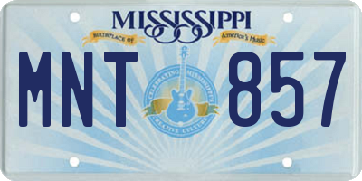 MS license plate MNT857