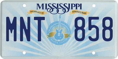 MS license plate MNT858