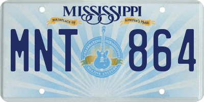 MS license plate MNT864