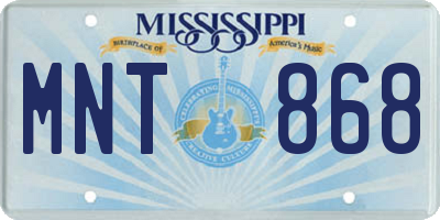 MS license plate MNT868