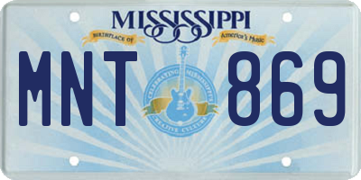 MS license plate MNT869