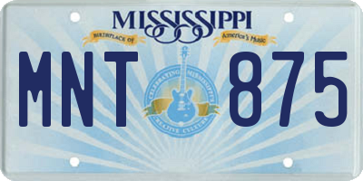MS license plate MNT875