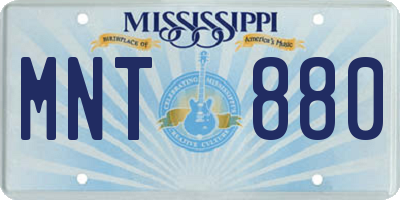 MS license plate MNT880