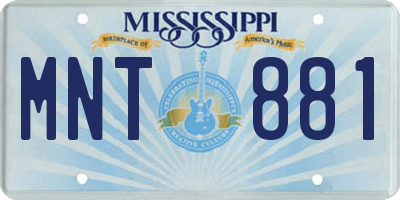 MS license plate MNT881