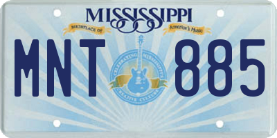 MS license plate MNT885