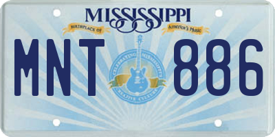 MS license plate MNT886