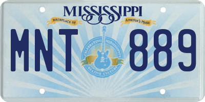 MS license plate MNT889