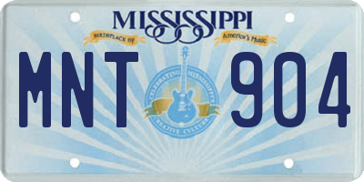 MS license plate MNT904