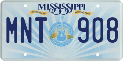 MS license plate MNT908