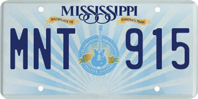 MS license plate MNT915