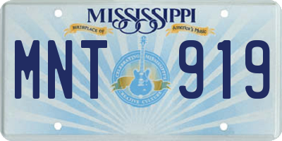 MS license plate MNT919