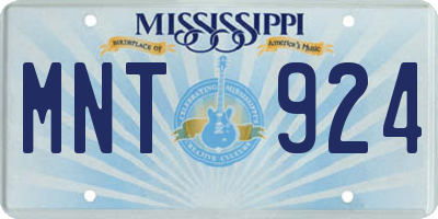 MS license plate MNT924