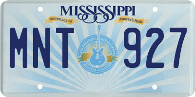 MS license plate MNT927