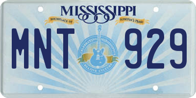 MS license plate MNT929