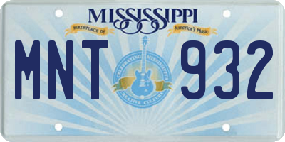 MS license plate MNT932