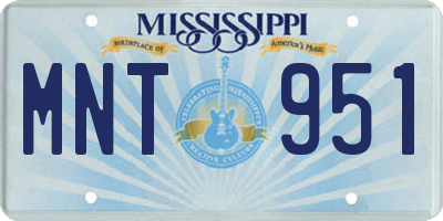 MS license plate MNT951