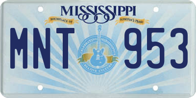 MS license plate MNT953