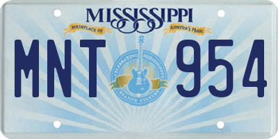 MS license plate MNT954