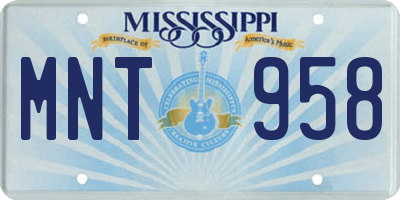 MS license plate MNT958
