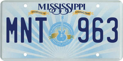 MS license plate MNT963