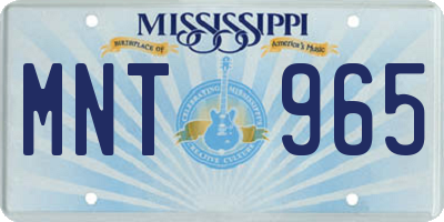MS license plate MNT965
