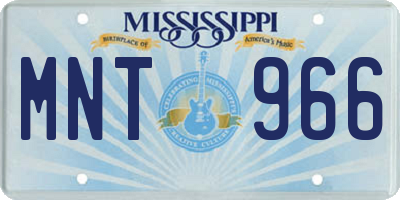 MS license plate MNT966