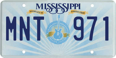 MS license plate MNT971