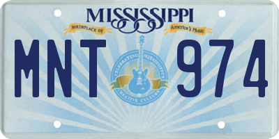 MS license plate MNT974