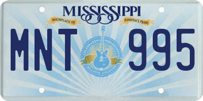 MS license plate MNT995