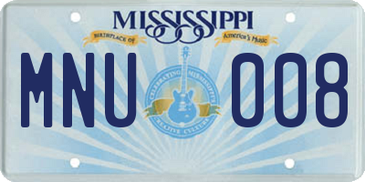 MS license plate MNU008