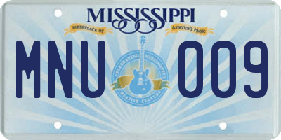 MS license plate MNU009