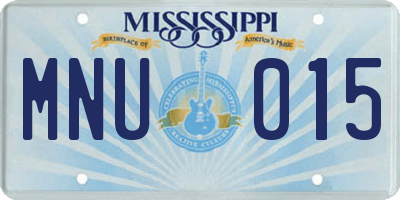 MS license plate MNU015
